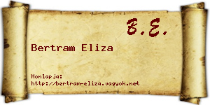 Bertram Eliza névjegykártya